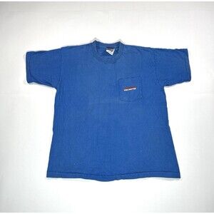 Vintage 90s Marlboro Unlimited Howling Wolf T-Shirt Blue XL USA Single Stitch